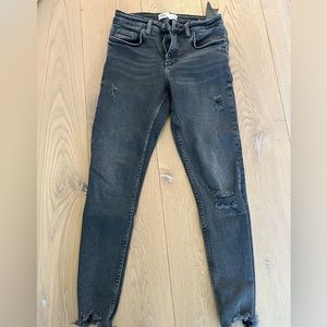 Zara grey skinny jeans with rips!